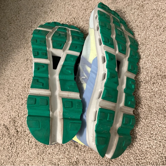 On Running Men's White and Teal Athletic Shoes - Picture 6 of 7